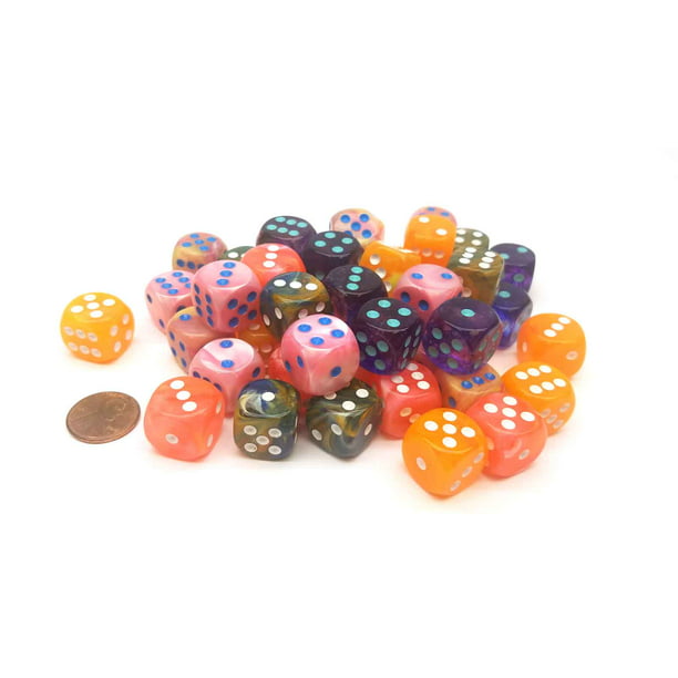 Chessex Lab Dice Bag of 50 Assorted Loose 16mm d6 Lab Dice CHX30036
